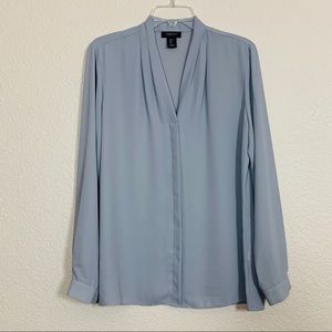 Jones New York | Gray Button Up long Sleeve Blouse